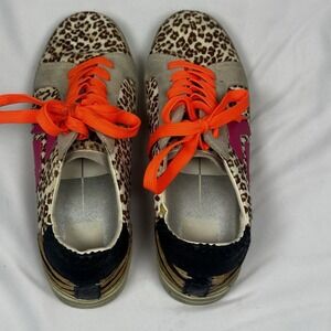 Dolce Vita Calf Hair Leopard Printed Sneakers Size US 9 Shoes Factory Distressed
